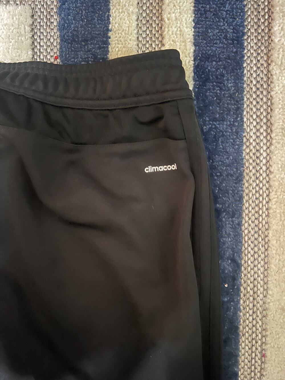Adidas Climalite Mens Large L Black Track Pants Athletic Training Zippers - Picture 5 of 5